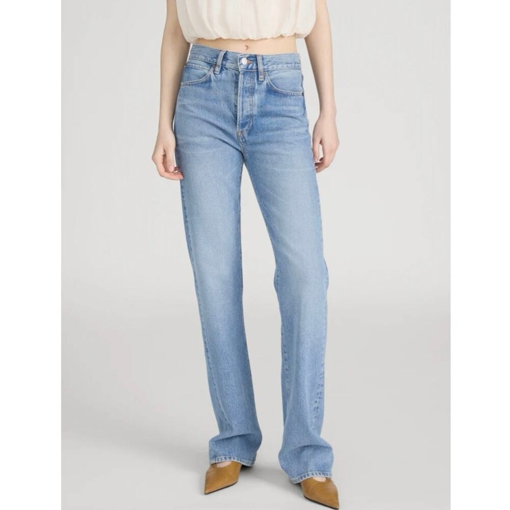 Frame The Vertical Straight Leg High Rise Baggy Jeans Size 26 Button Fly